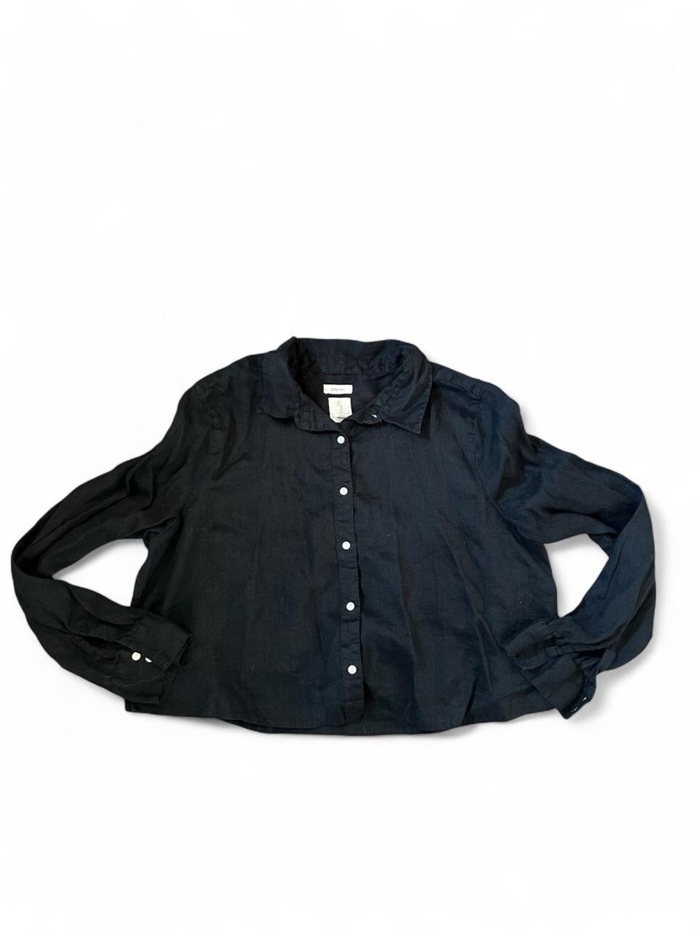 Joie 100% Linen Black Button-Front Women's Top
